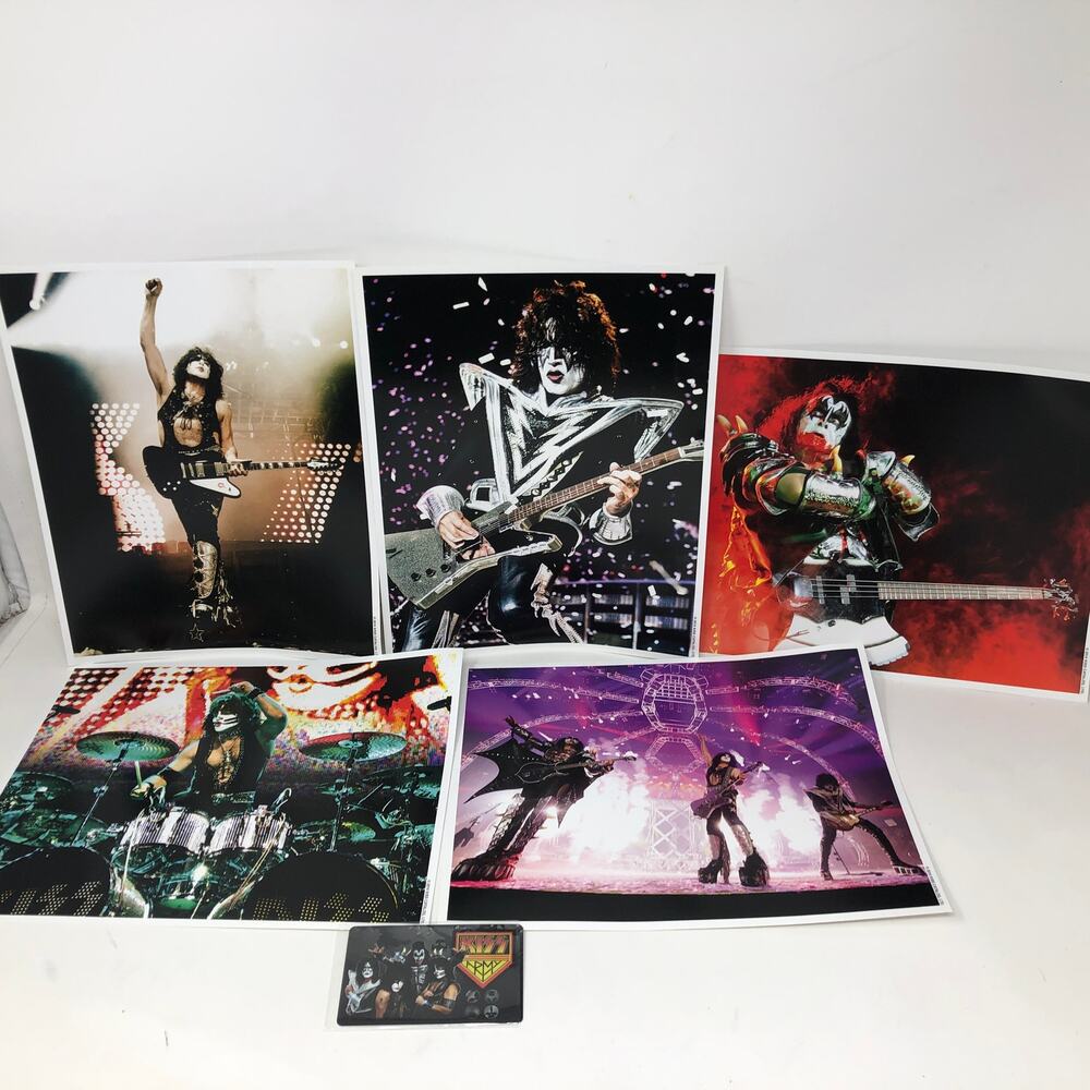 Kiss Army‎ Membership Card 2014 and Five 8 x 10 Photos Paul Gene Peter Ace